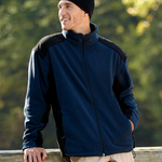 Adult Polyester Full-Zip Color-Block Micro-Fleece Jacket