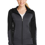 Ladies Tech Fleece Colorblock Full Zip Hooded Jacket