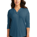 Ladies Concept 3/4 Sleeve Soft Split Neck Top