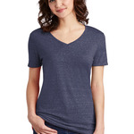 Ladies Snow Heather Jersey V Neck T Shirt